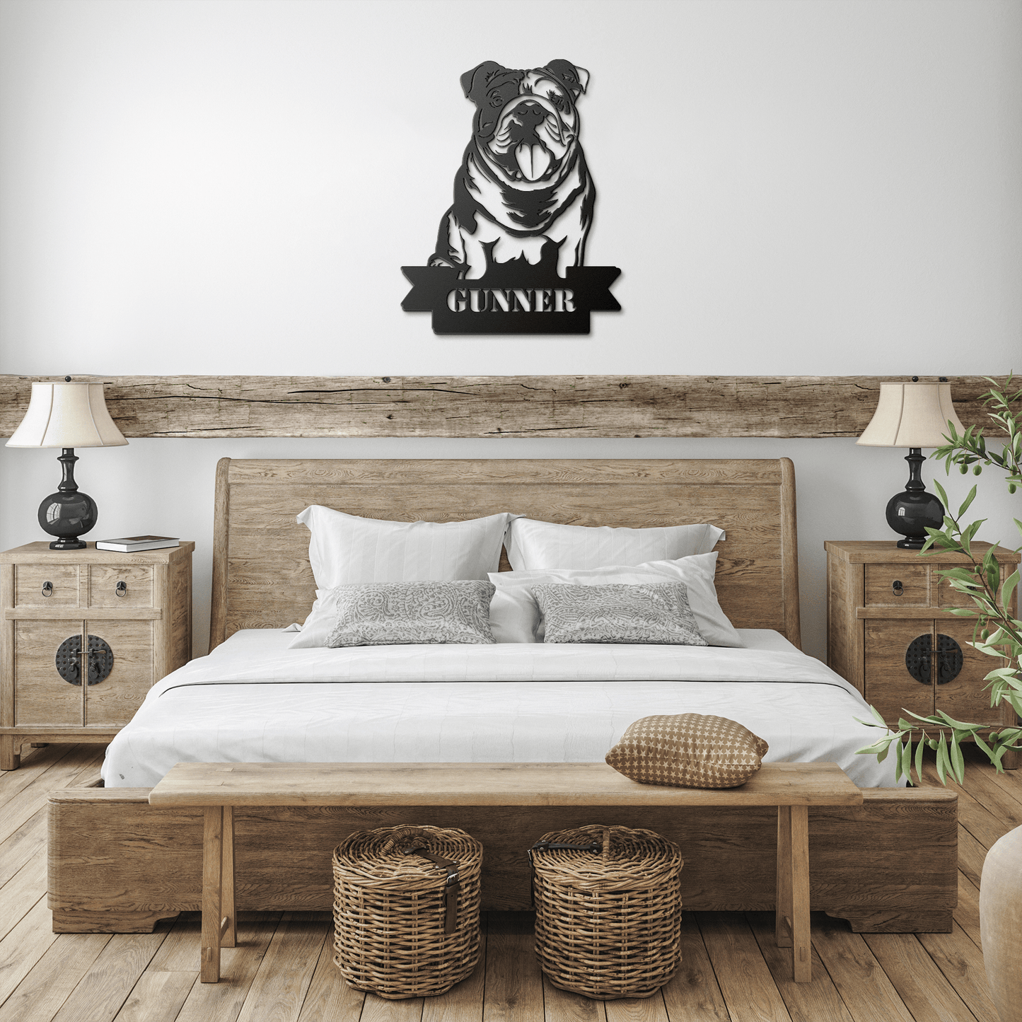 English Bulldog Metal Nameplate - BullyBellyMetal Sign