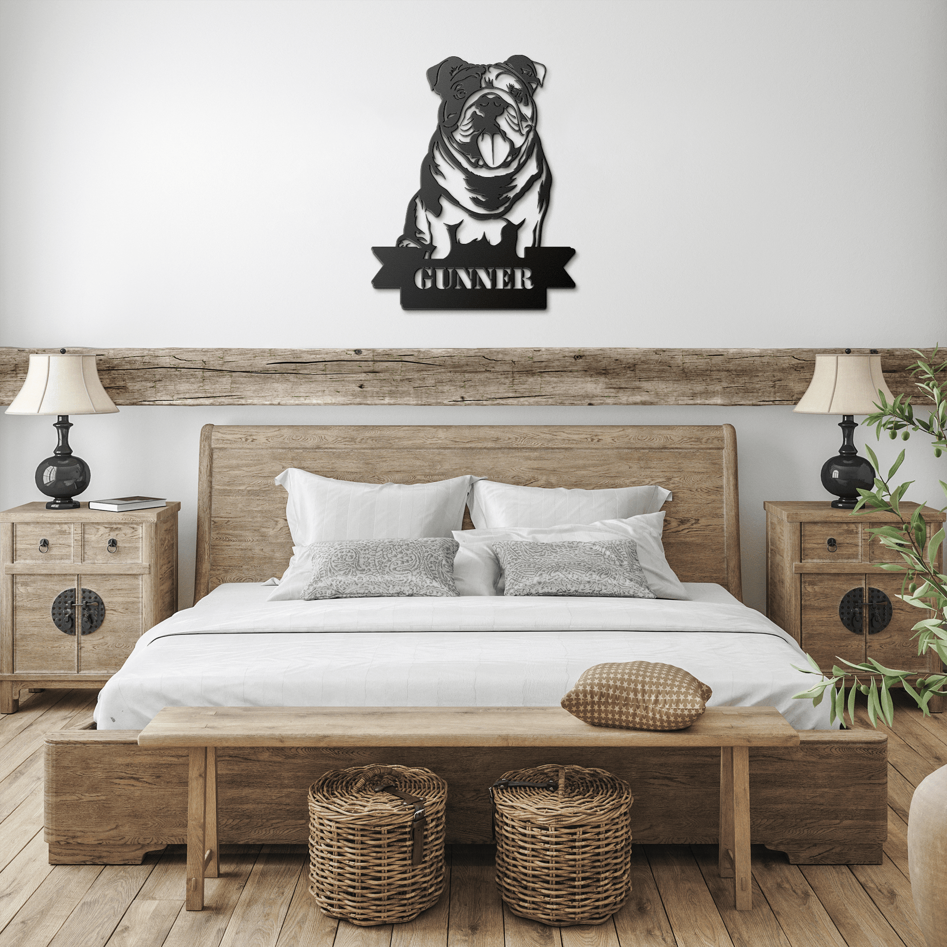 English Bulldog Metal Nameplate - BullyBellyMetal Sign