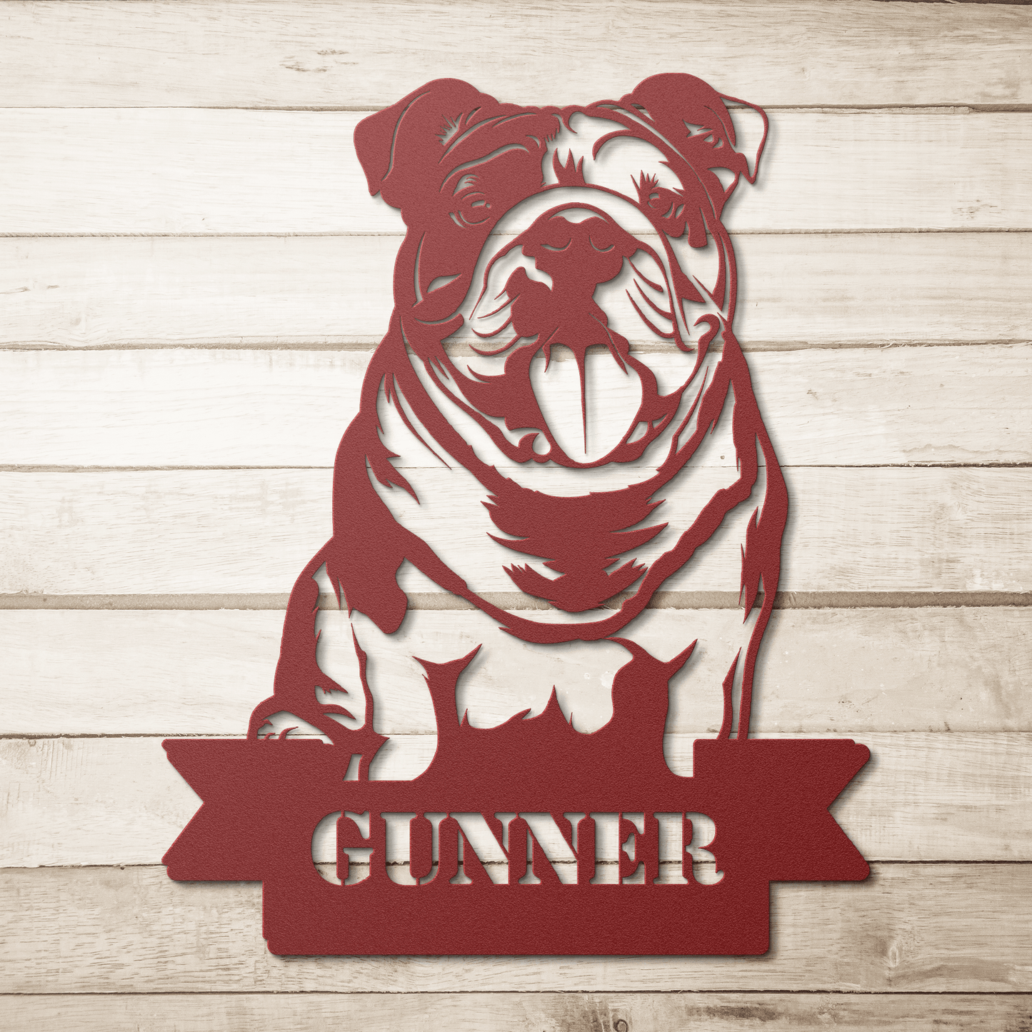English Bulldog Metal Nameplate - BullyBellyMetal Sign