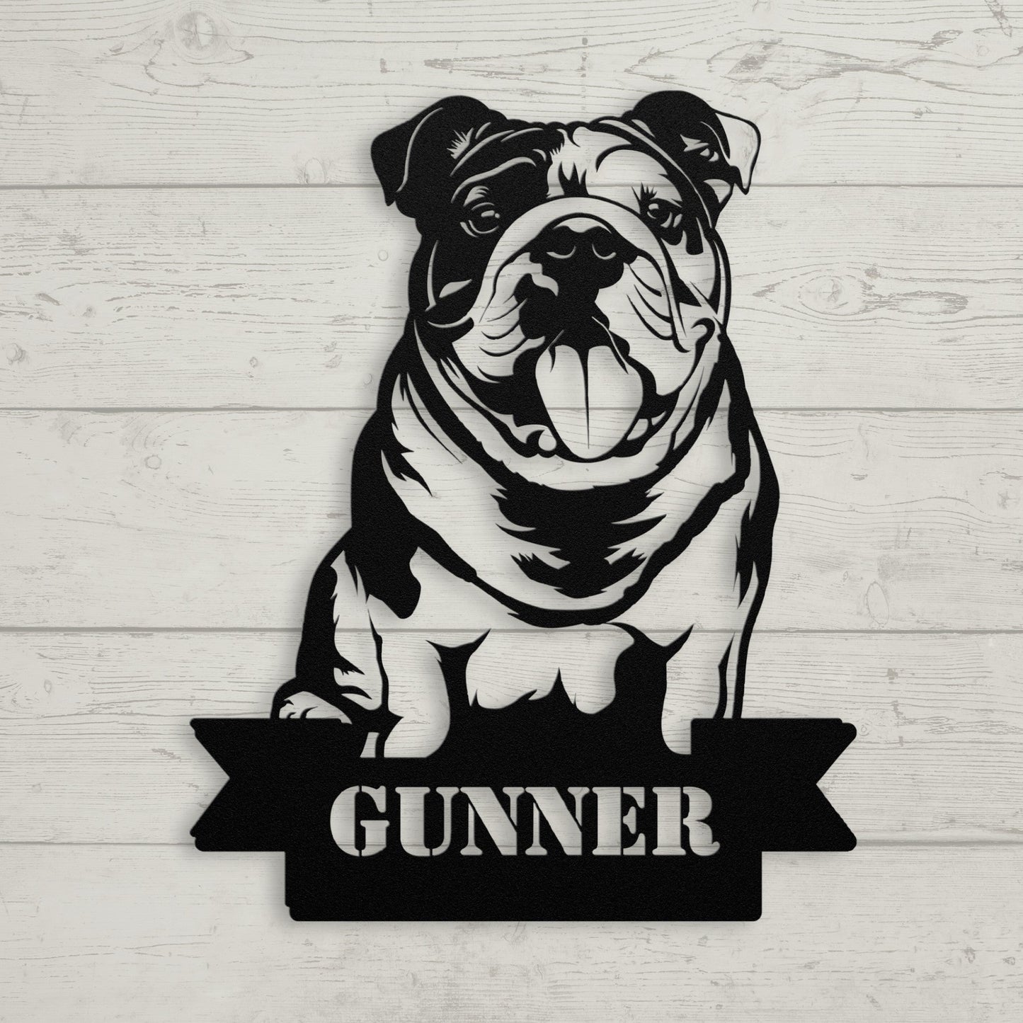 English Bulldog Metal Nameplate - BullyBellyMetal Sign