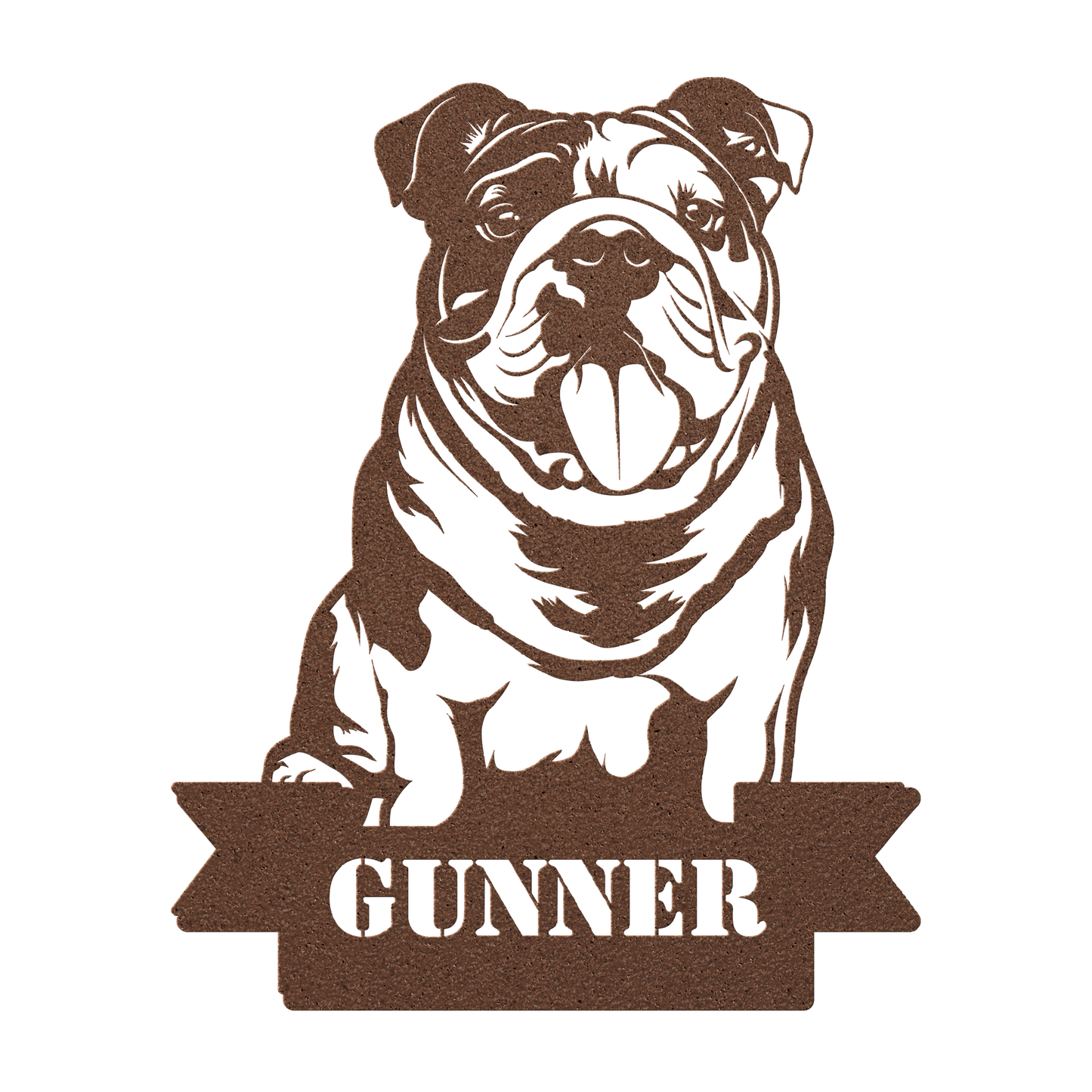 English Bulldog Metal Nameplate - BullyBellyMetal Sign