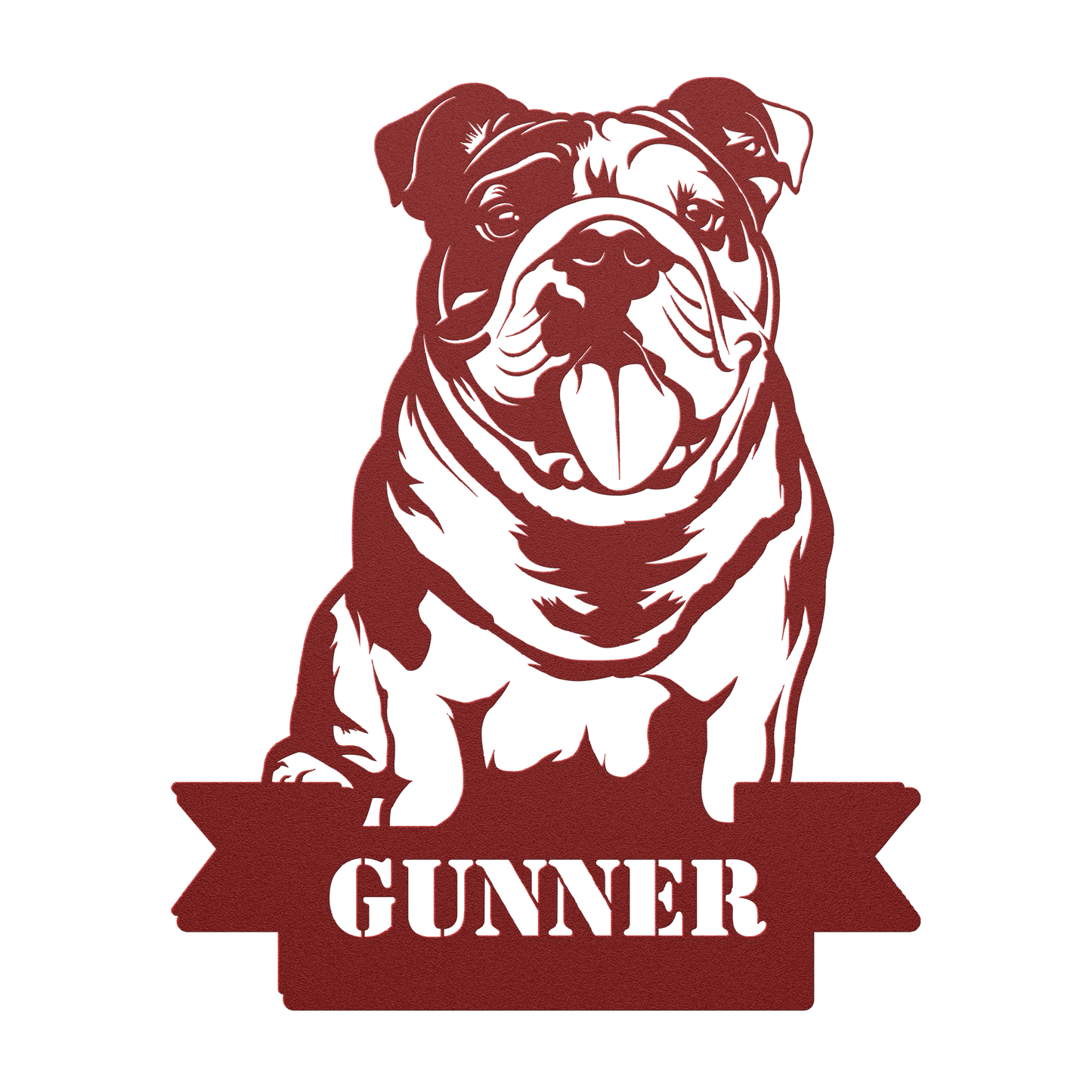 English Bulldog Metal Nameplate - BullyBellyMetal Sign