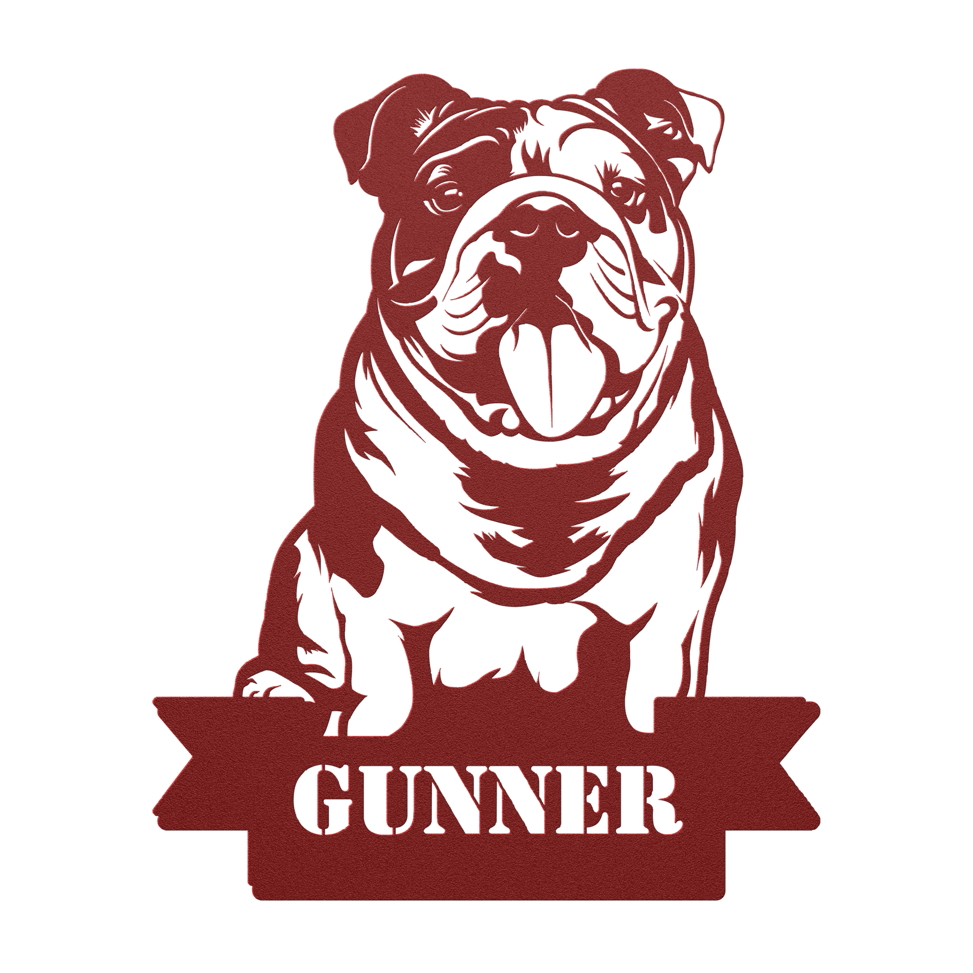 English Bulldog Metal Nameplate - BullyBellyMetal Sign