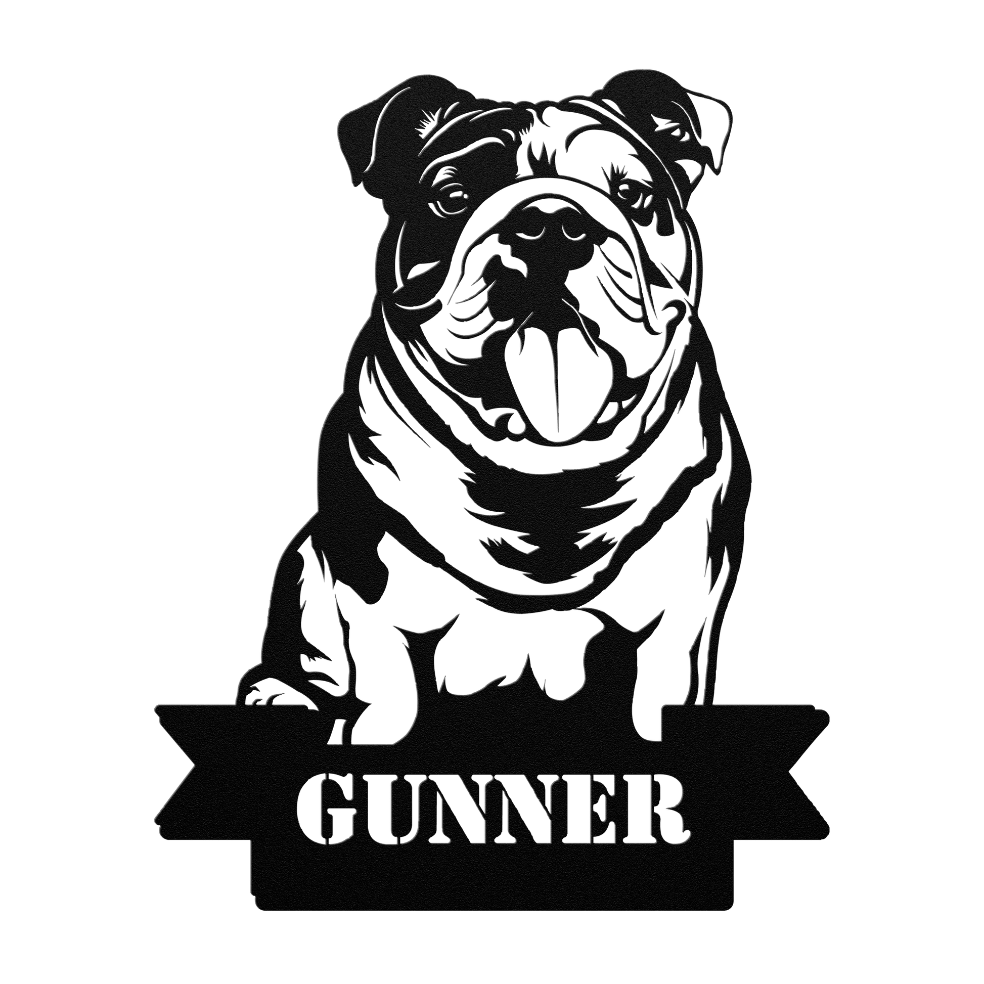 English Bulldog Metal Nameplate - BullyBellyMetal Sign