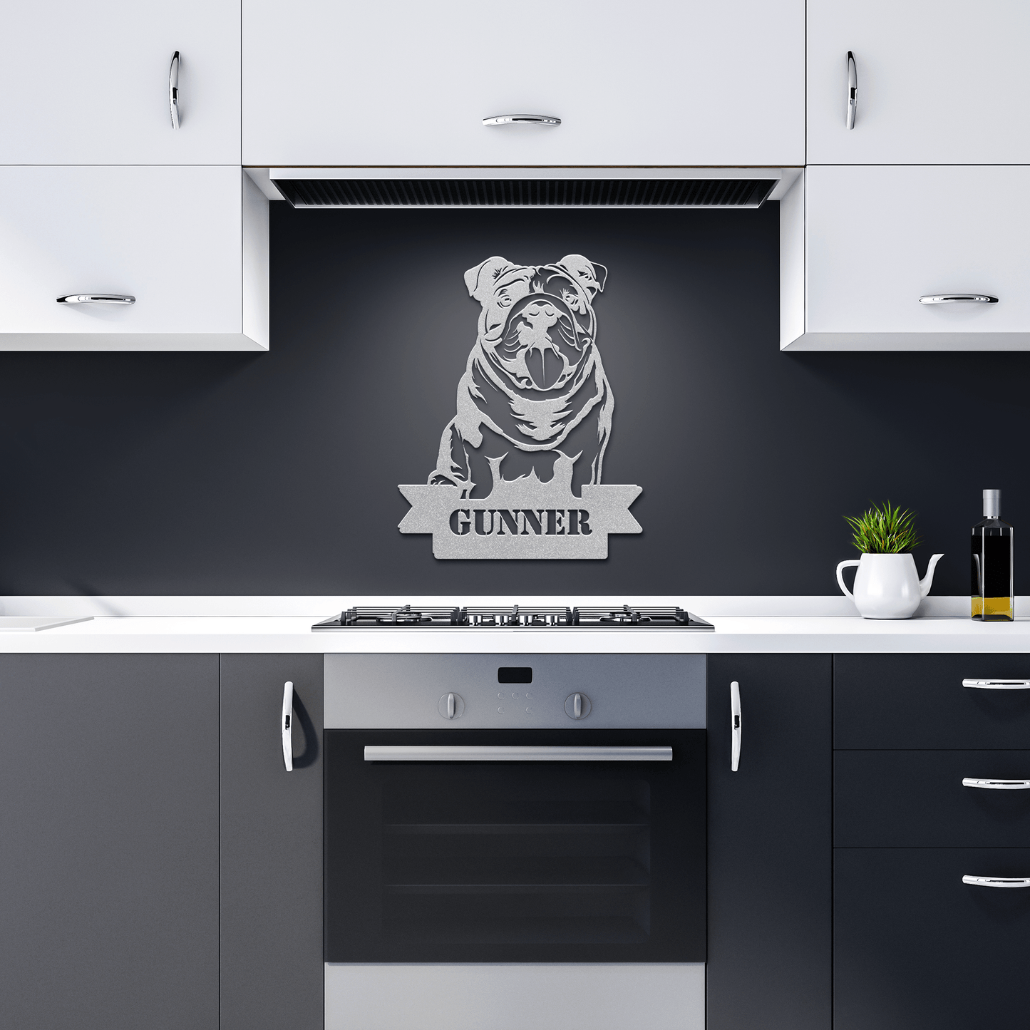 English Bulldog Metal Nameplate - BullyBellyMetal Sign
