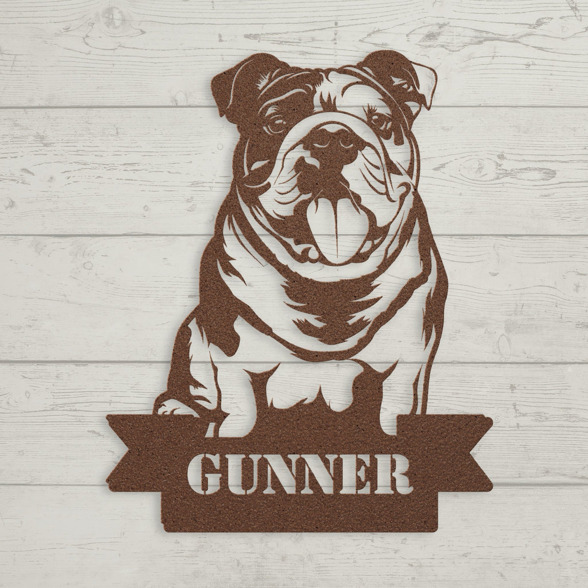 English Bulldog Metal Nameplate - BullyBellyMetal Sign