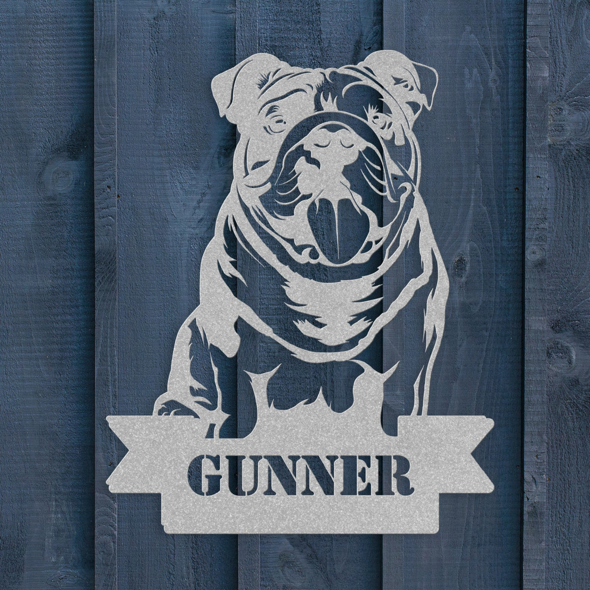 English Bulldog Metal Nameplate - BullyBellyMetal Sign
