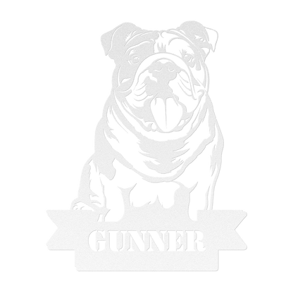 English Bulldog Metal Nameplate - BullyBellyMetal Sign