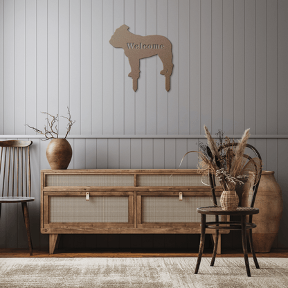 English Bulldog Welcome Lawn Sign - BullyBellyMetal Sign