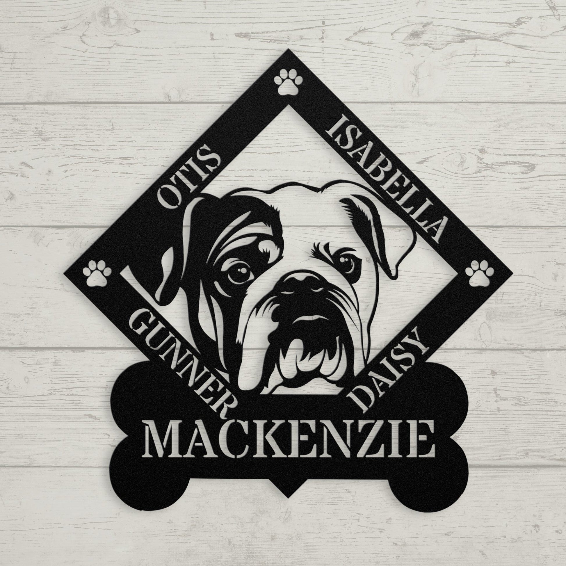 Family of Bulldogs Metal Wall Sign - BullyBellyMetal Sign