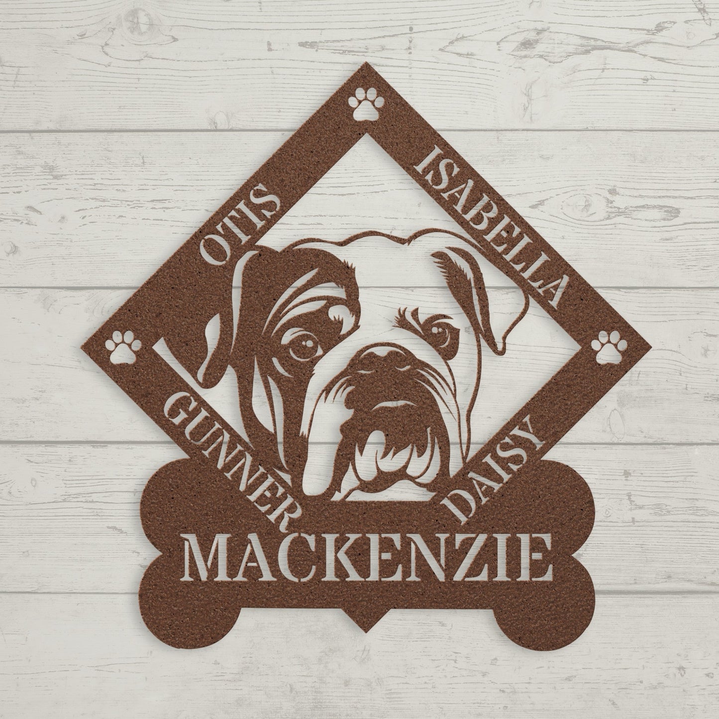 Family of Bulldogs Metal Wall Sign - BullyBellyMetal Sign