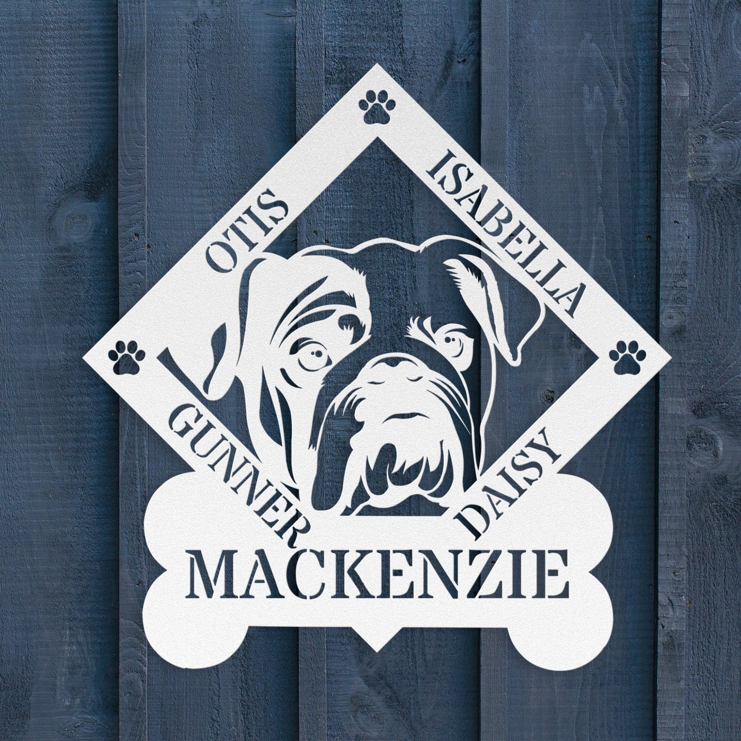 Family of Bulldogs Metal Wall Sign - BullyBellyMetal Sign