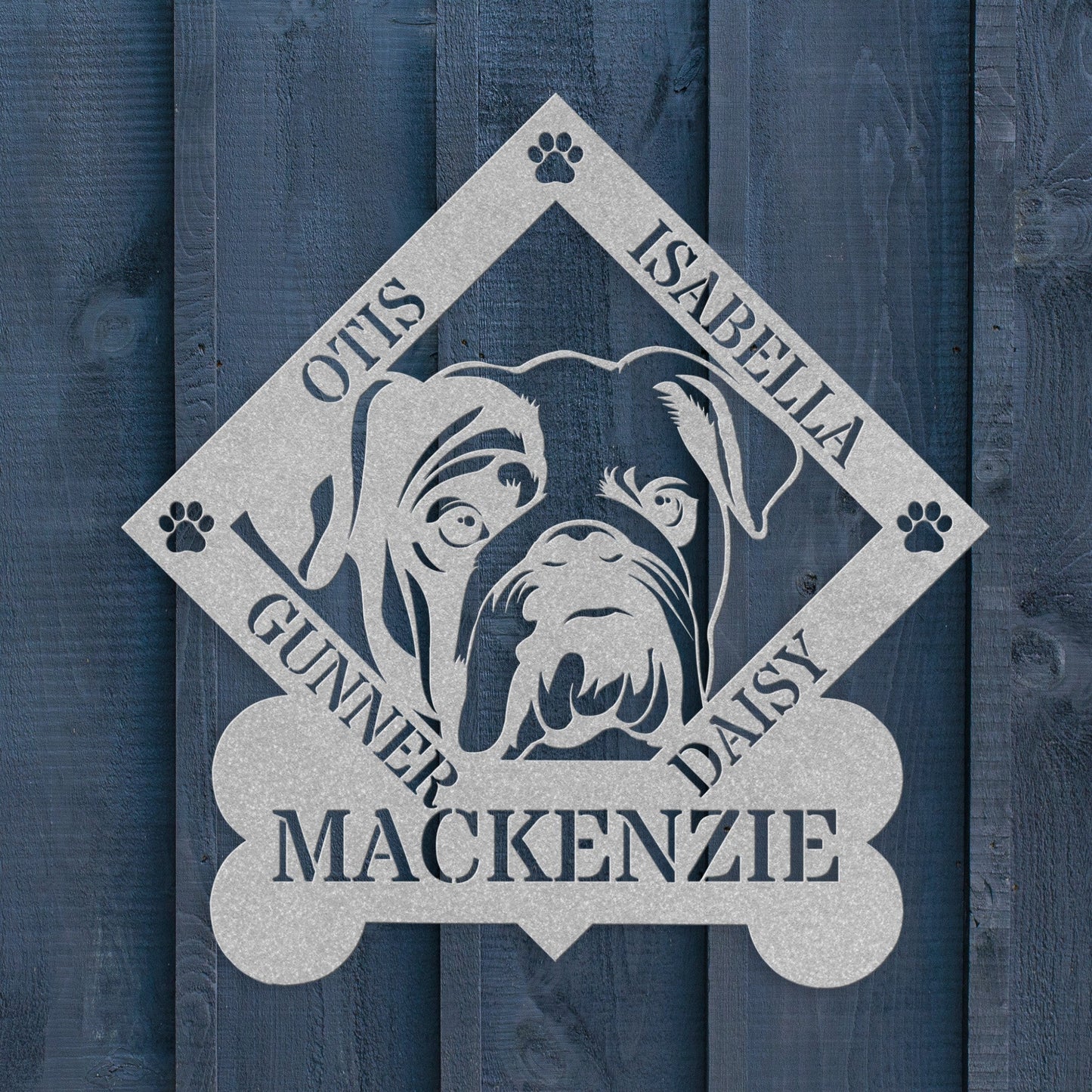Family of Bulldogs Metal Wall Sign - BullyBellyMetal Sign