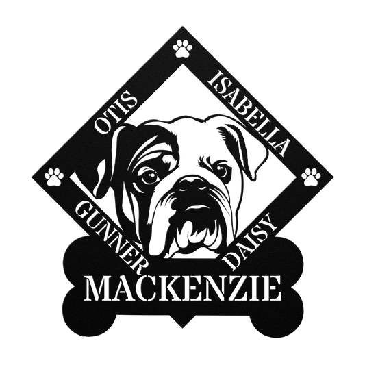 Family of Bulldogs Metal Wall Sign - BullyBellyMetal Sign