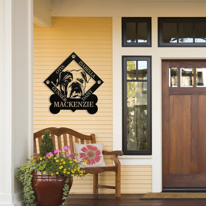 Family of Bulldogs Metal Wall Sign - BullyBellyMetal Sign