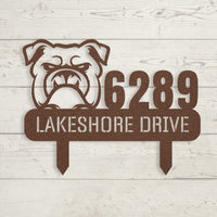 Fierce Bulldog Family Address Metal Lawn Sign - BullyBellyMetal Sign