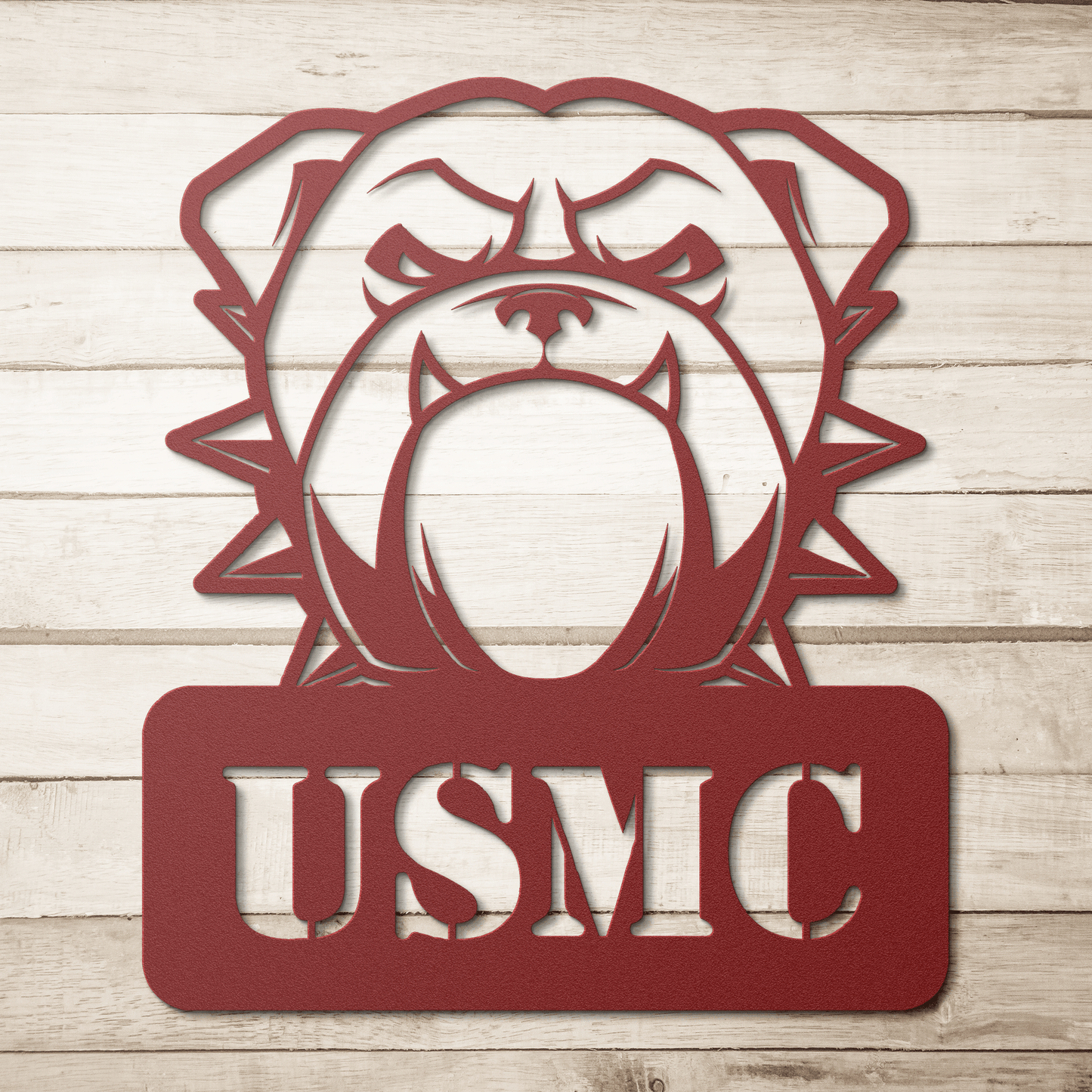 Fierce USMC Bulldog Metal Wall Sign - BullyBellyMetal Sign