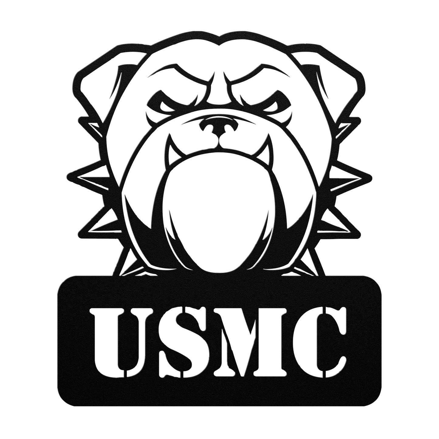 Fierce USMC Bulldog Metal Wall Sign - BullyBellyMetal Sign