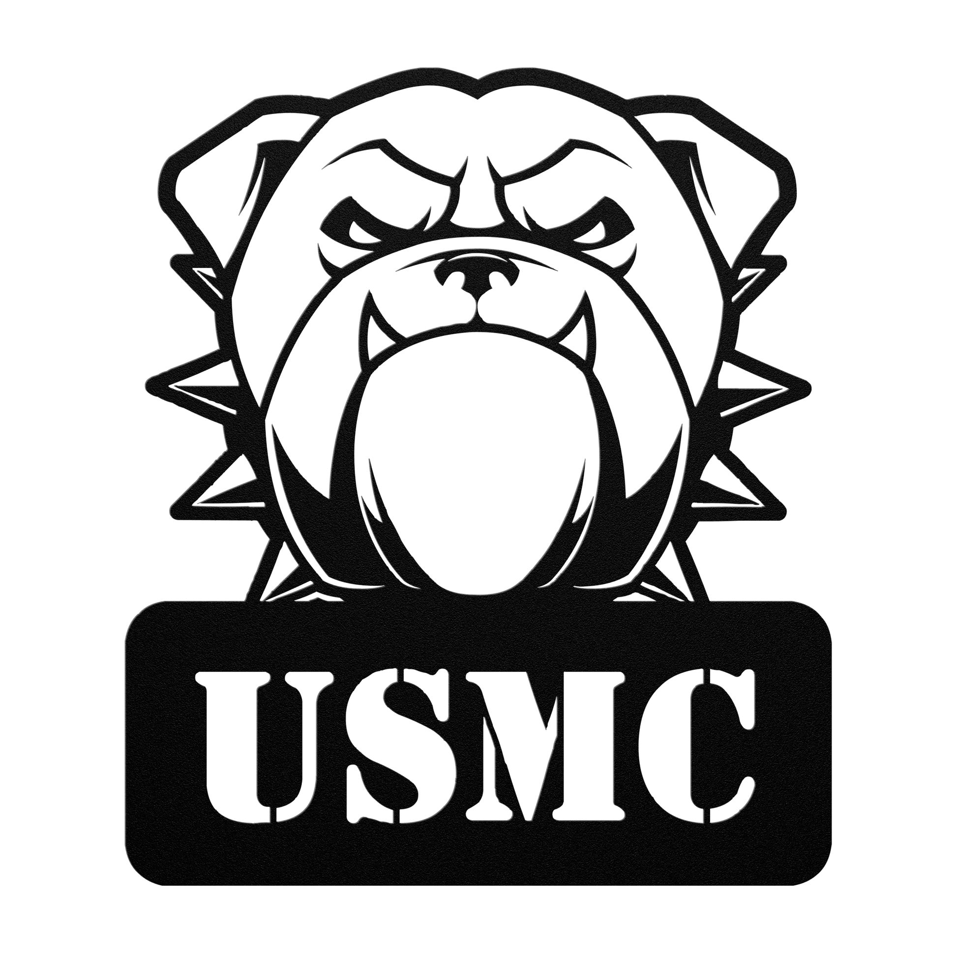 Fierce USMC Bulldog Metal Wall Sign - BullyBellyMetal Sign