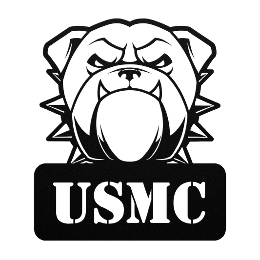 Fierce USMC Bulldog Metal Wall Sign - BullyBellyMetal Sign