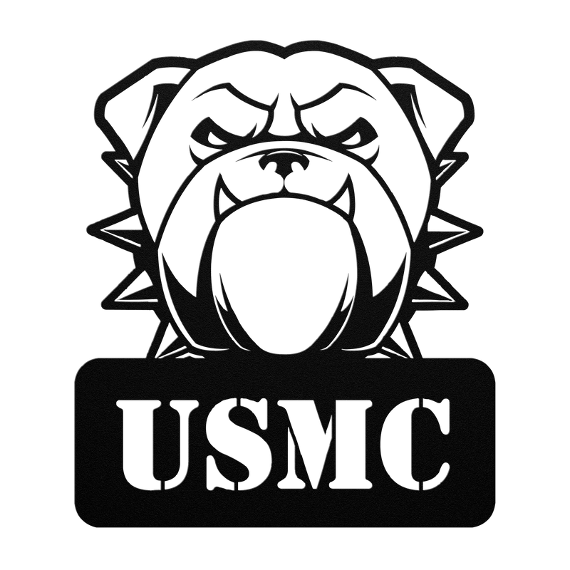 Fierce USMC Bulldog Metal Wall Sign - BullyBellyMetal Sign
