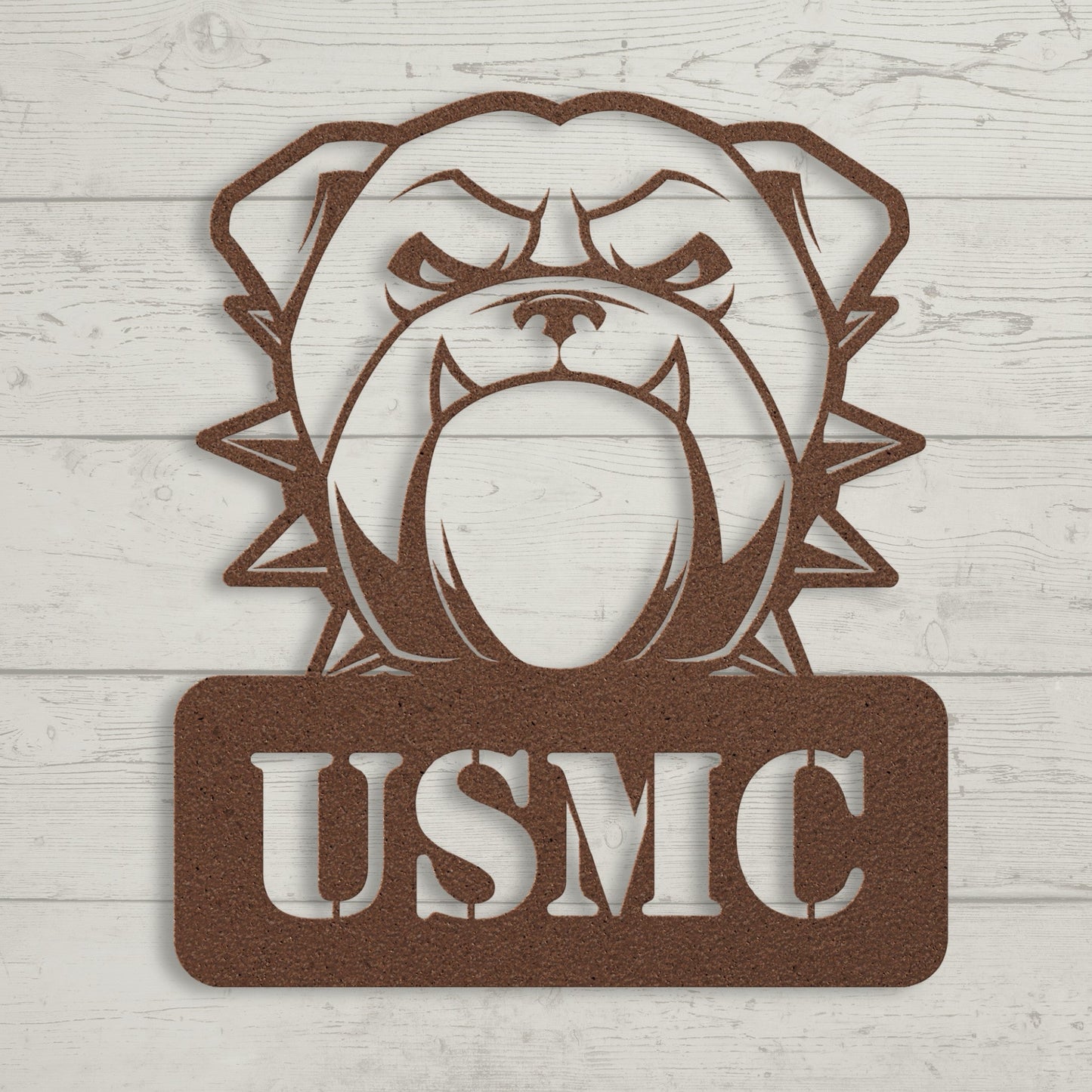 Fierce USMC Bulldog Metal Wall Sign - BullyBellyMetal Sign