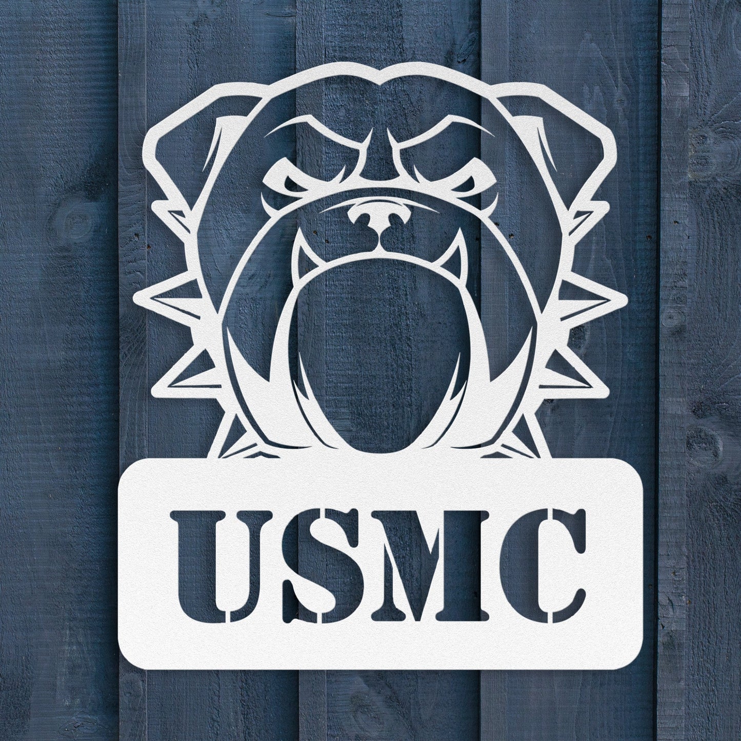 Fierce USMC Bulldog Metal Wall Sign - BullyBellyMetal Sign