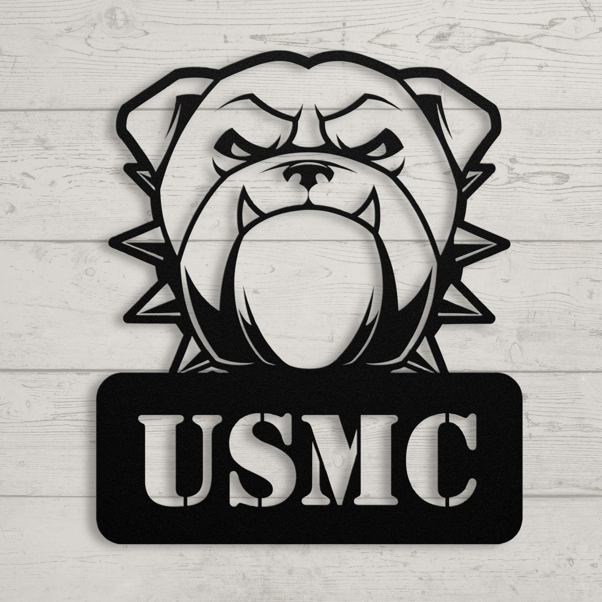 Fierce USMC Bulldog Metal Wall Sign - BullyBellyMetal Sign