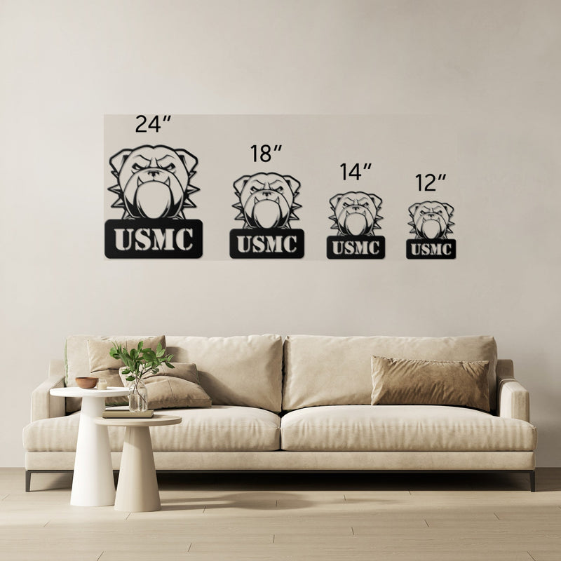 Fierce USMC Bulldog Metal Wall Sign - BullyBellyWall Art