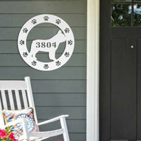 French Bulldog Adresse de la Maison Metal Porch Sign - BullyBellyMetal Sign