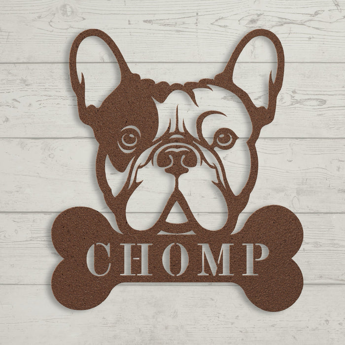 French Bulldog Bistro - Food Bowl Sign - BullyBellyMetal Sign