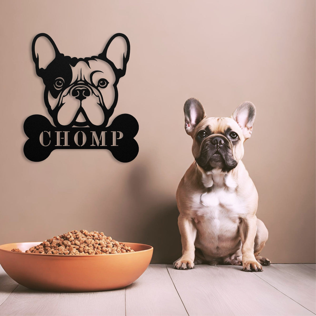 French Bulldog Bistro - Food Bowl Sign - BullyBellyMetal Sign