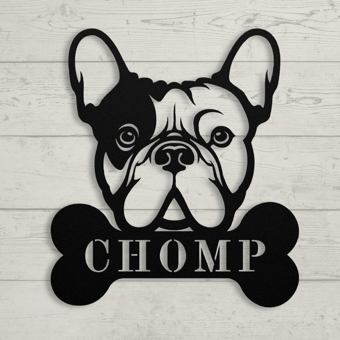 French Bulldog Bistro - Food Bowl Sign - BullyBellyMetal Sign