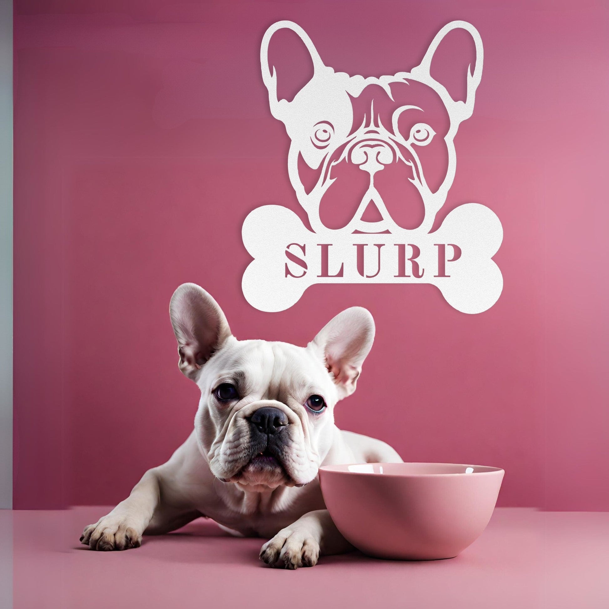 French Bulldog Bistro - Water Bowl Sign - BullyBellyMetal Sign