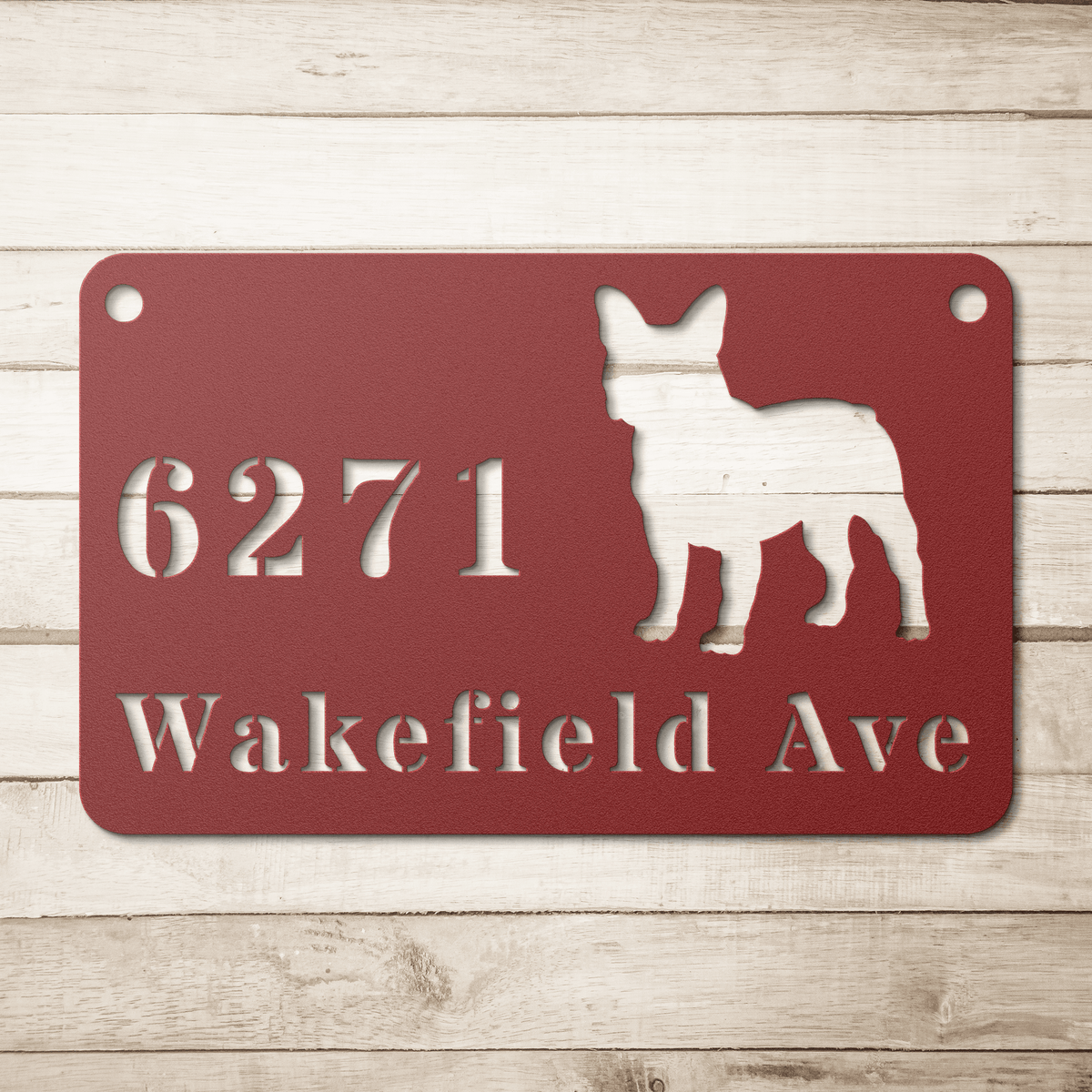 French Bulldog Boulevard Metal Porch Sign - BullyBellyMetal Sign