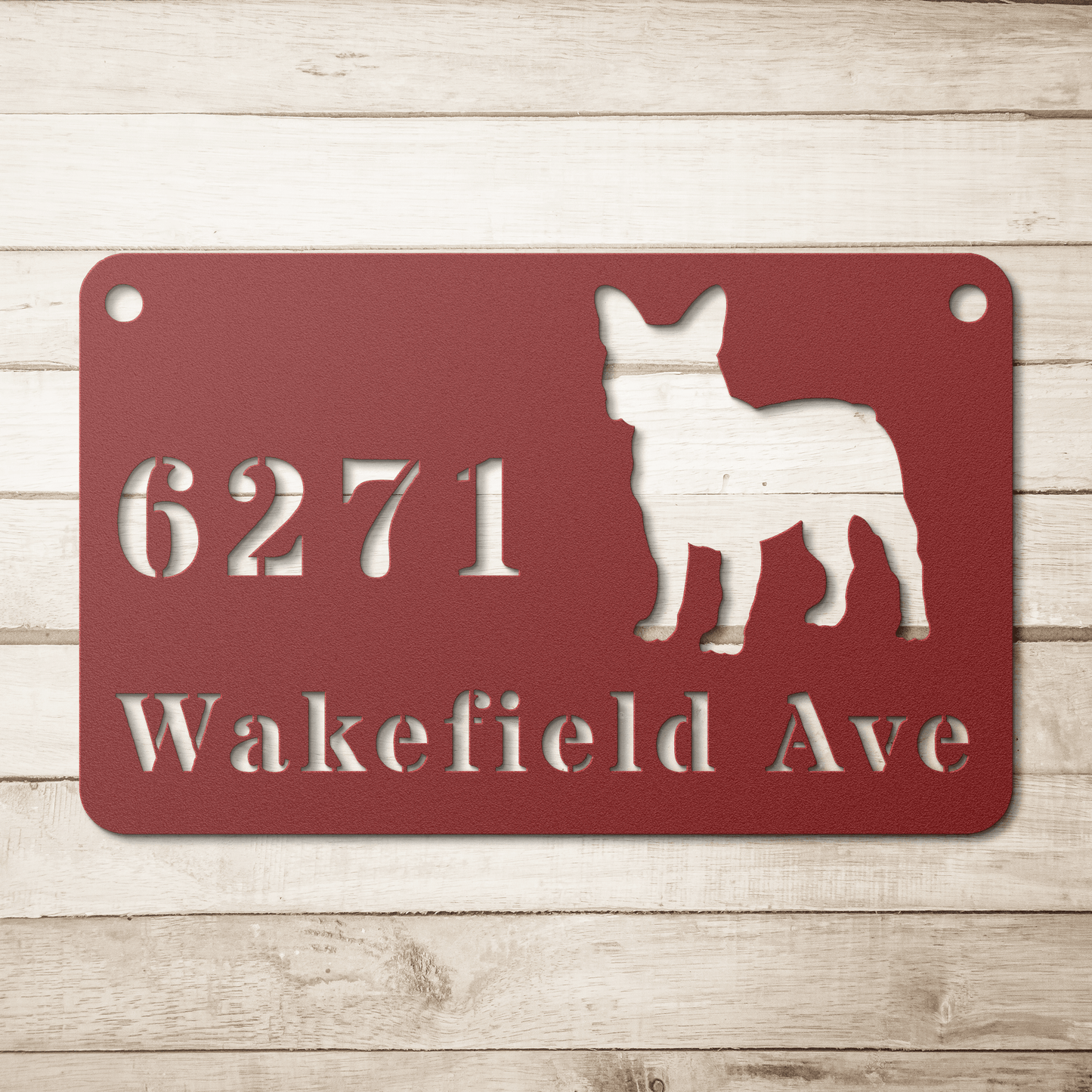 French Bulldog Boulevard Metal Porch Sign - BullyBellyMetal Sign