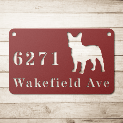 French Bulldog Boulevard Metal Porch Sign - BullyBellyMetal Sign