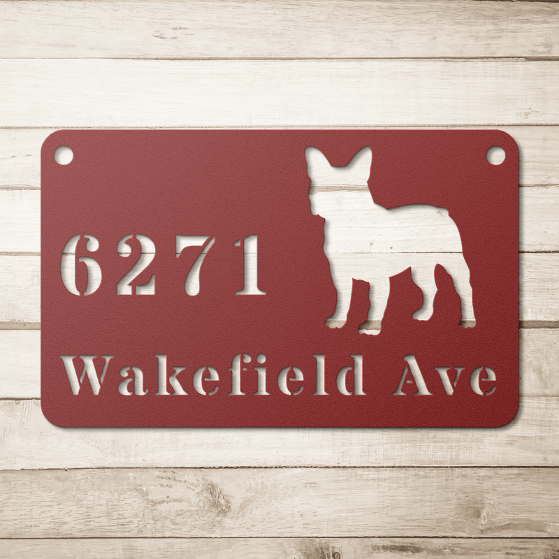 French Bulldog Boulevard Metal Porch Sign - BullyBellyMetal Sign