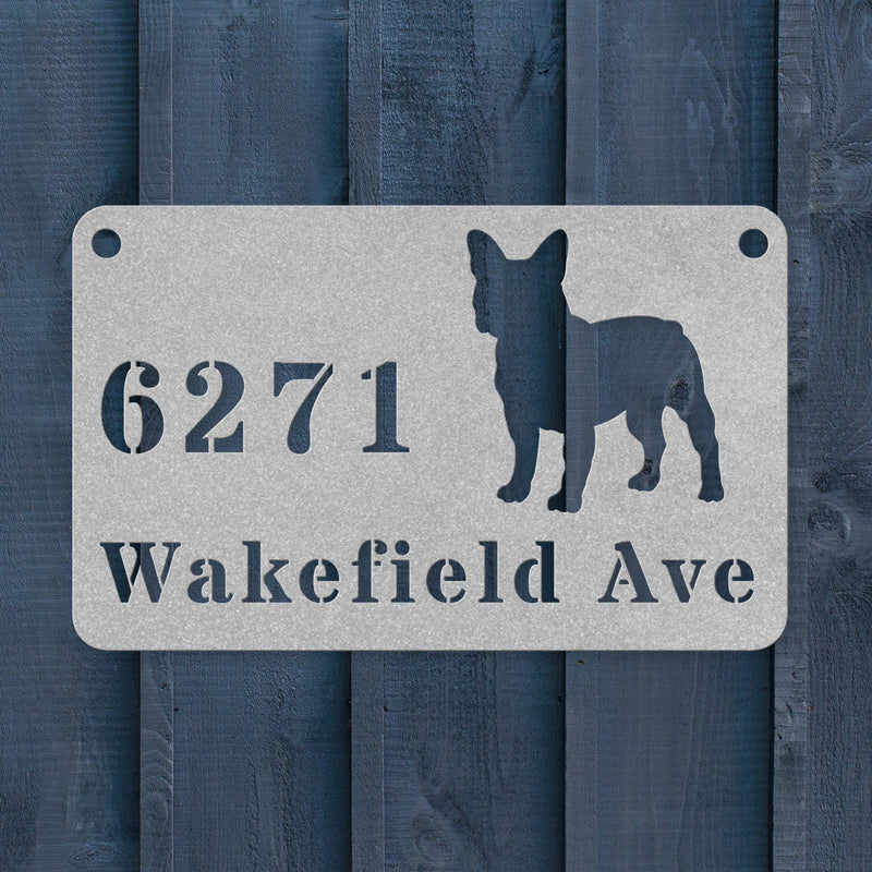 French Bulldog Boulevard Metal Porch Sign - BullyBellyMetal Sign