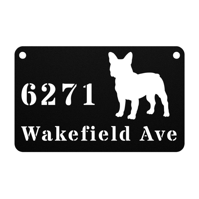 French Bulldog Boulevard Metal Porch Sign - BullyBellyMetal Sign