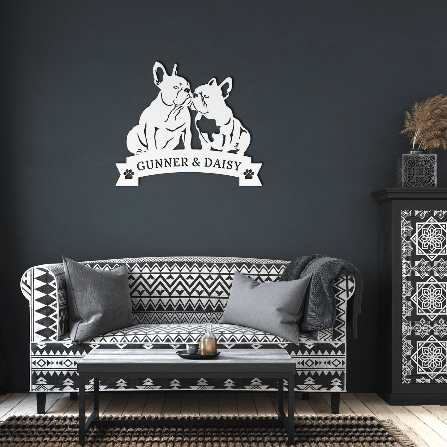French Bulldog Eternal Love Metal Wall Art - BullyBellyMetal Sign