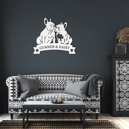 French Bulldog Eternal Love Metal Wall Art - BullyBellyMetal Sign