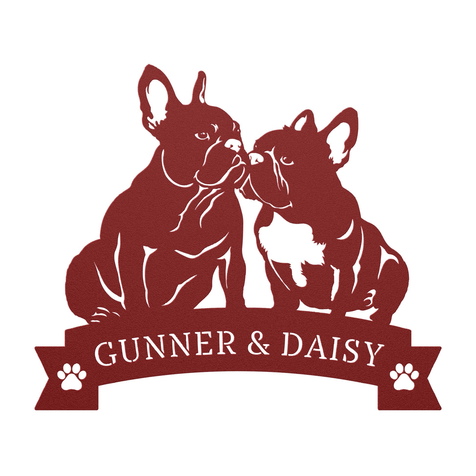 French Bulldog Eternal Love Metal Wall Art - BullyBellyMetal Sign