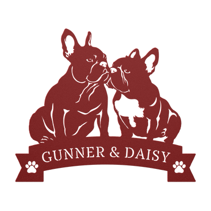 French Bulldog Eternal Love Metal Wall Art - BullyBellyMetal Sign
