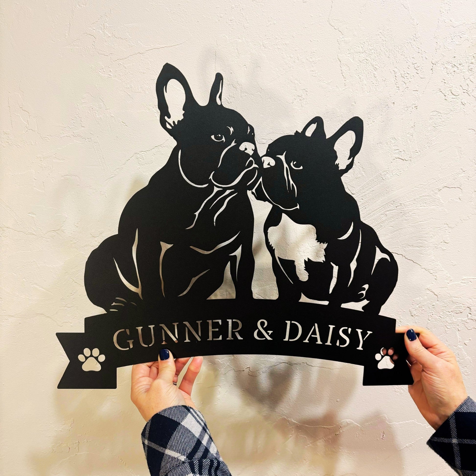 French Bulldog Eternal Love Metal Wall Art - BullyBellyMetal Sign