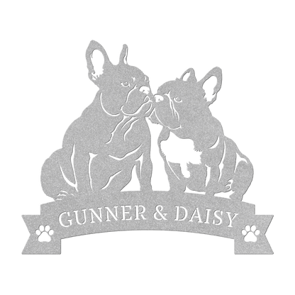 French Bulldog Eternal Love Metal Wall Art - BullyBellyMetal Sign