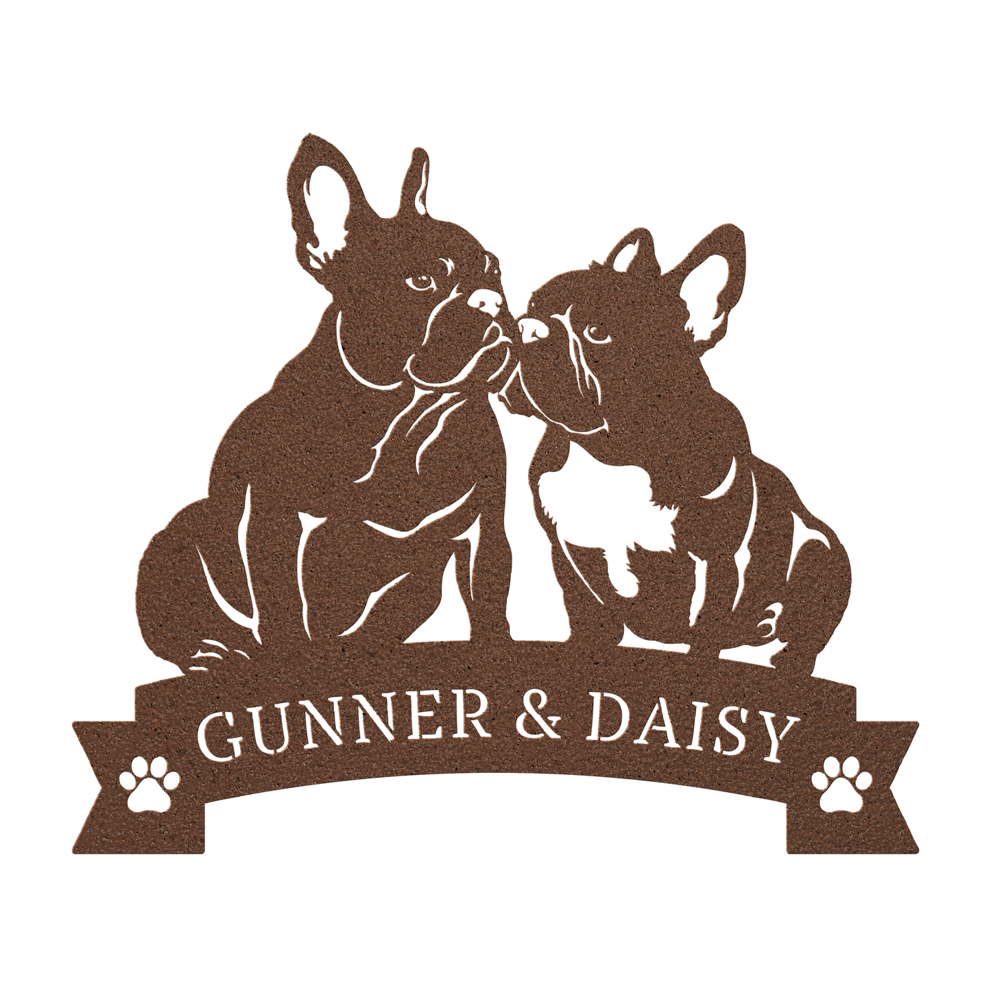 French Bulldog Eternal Love Metal Wall Art - BullyBellyMetal Sign