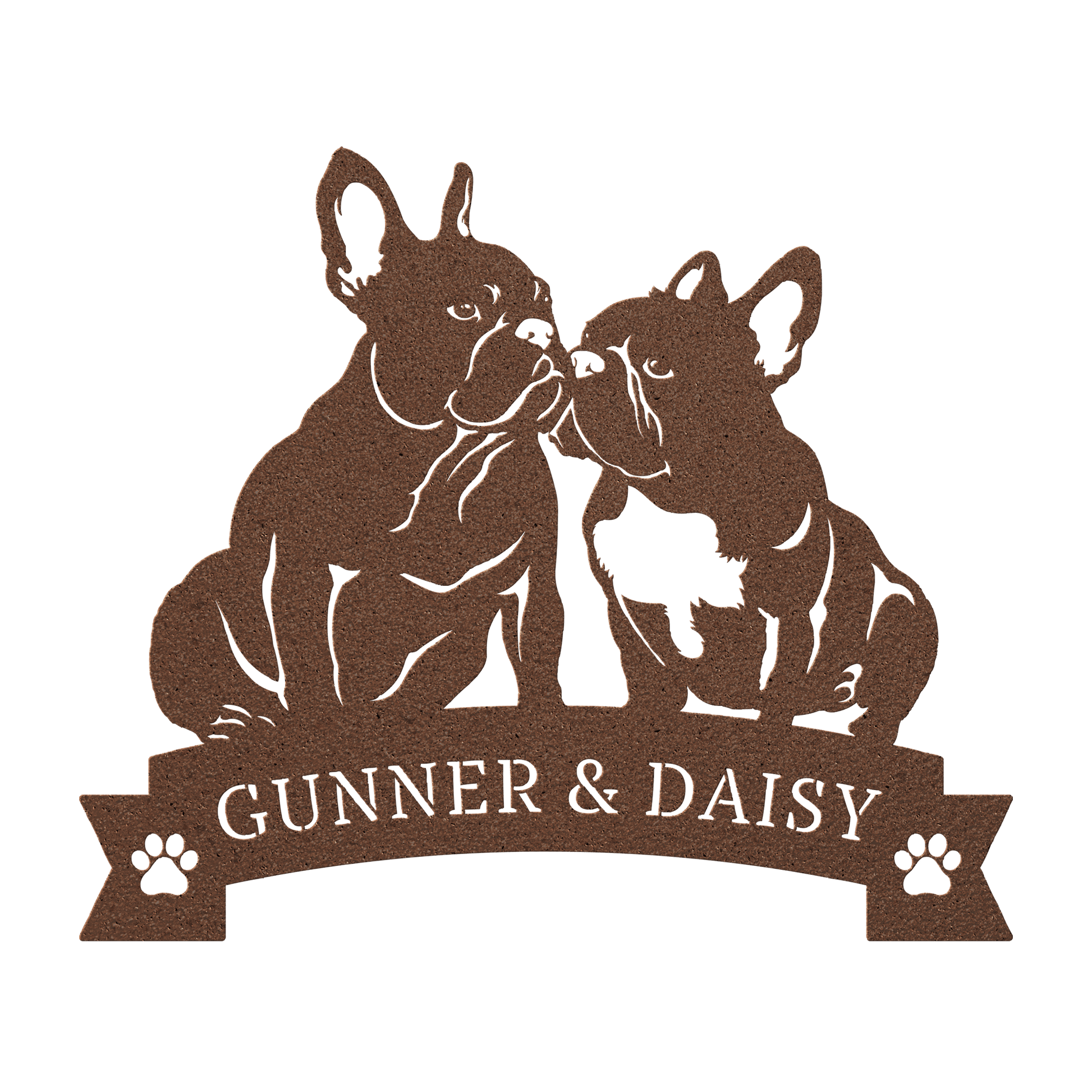 French Bulldog Eternal Love Metal Wall Art - BullyBellyMetal Sign