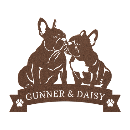 French Bulldog Eternal Love Metal Wall Art - BullyBellyMetal Sign