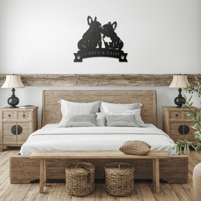 French Bulldog Eternal Love Metal Wall Art - BullyBellyMetal Sign